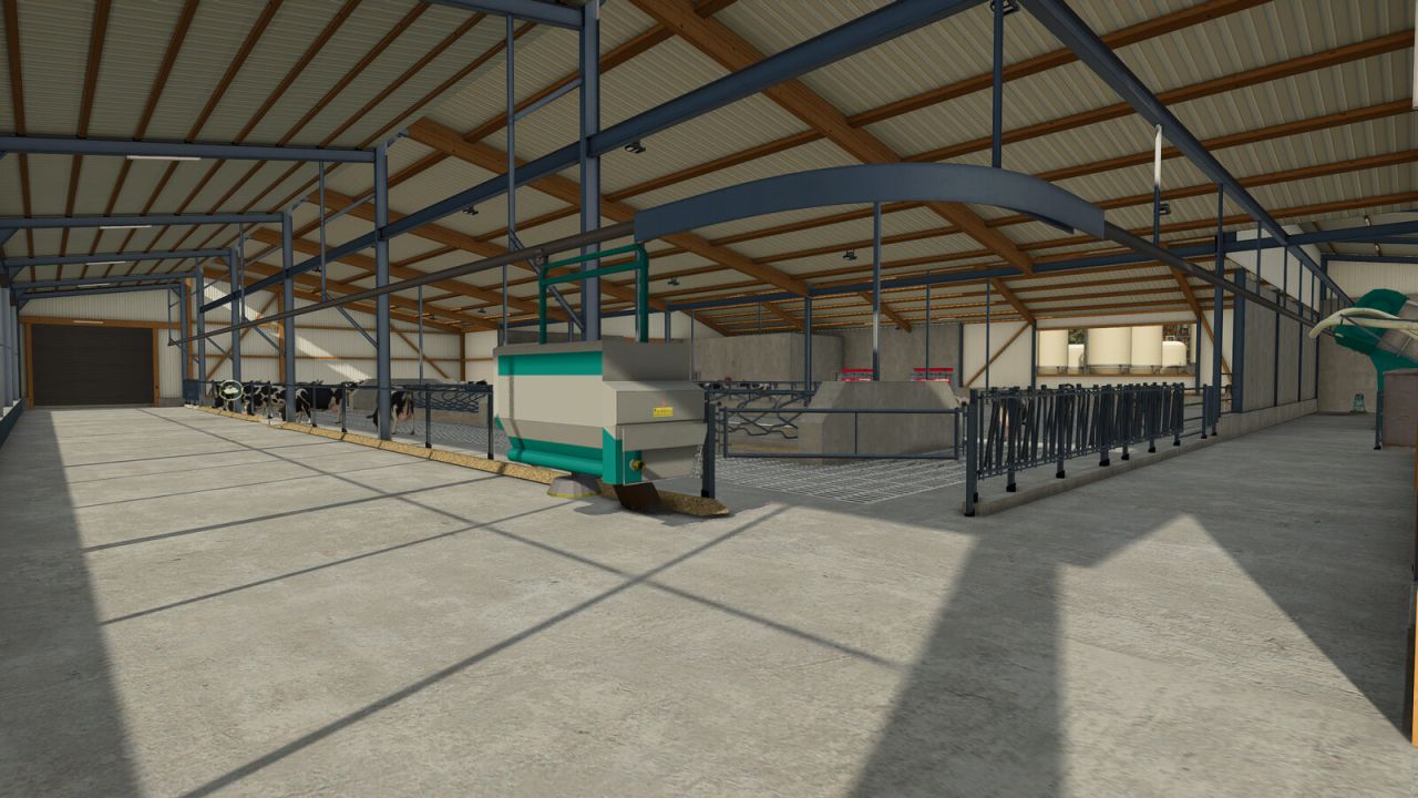 Cow Barn Big With LIZARD Mixfeeder V1 0 0 0 FS25 Mod Farming