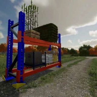 Placeable pallet rack v1.3 FS22 Mod | Farming Simulator 22 Mod