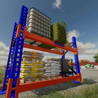 Placeable pallet rack v1.3 FS22 Mod | Farming Simulator 22 Mod