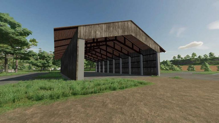 Big Wooden Shed v1.0 FS22 Mod | Farming Simulator 22 Mod