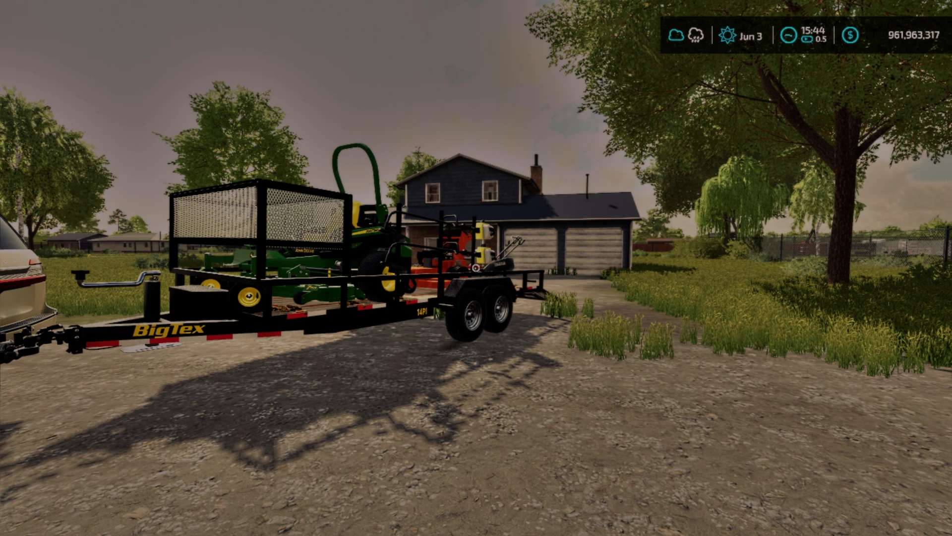 Big Tex 24ft Lawn Care Trailer V10 Fs22 Farming Simulator 22 Mod