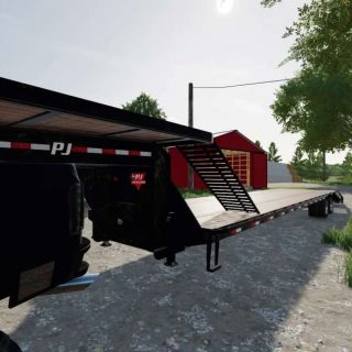 40 FT PJ Trailer With Platform v1.0 FS22 Mod | Farming Simulator 22 Mod