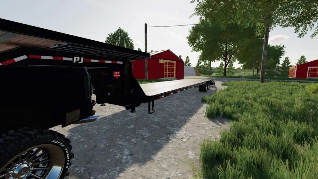 40 FT PJ Trailer With Platform v1.0 FS22 Mod | Farming Simulator 22 Mod