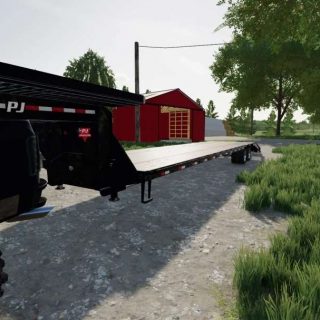 40 FT PJ Trailer With Platform v1.0 FS22 Mod | Farming Simulator 22 Mod