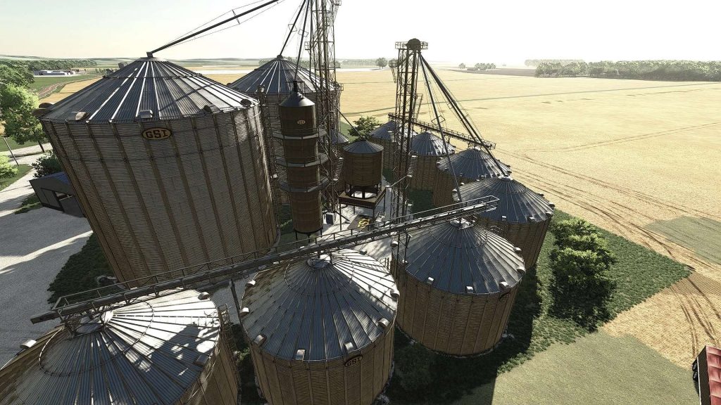 GSI Grain Bin Site With Dryer v1.0.0.1 FS22 Farming Simulator 22 Mod