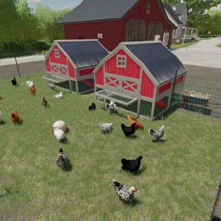 Chicken Coop Pack v1.0 FS22 Mod | Farming Simulator 22 Mod