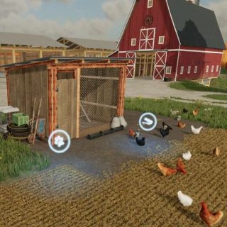 Open Chicken Coop v1.0 FS22 Mod | Farming Simulator 22 Mod