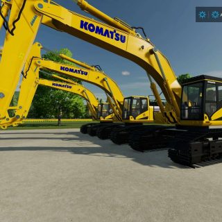 Komatsu 11 Large Excavators v1.0 FS22 Mod | Farming Simulator 22 Mod