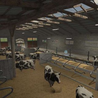 Modern Cow Barn v1.0 FS22 Mod | Farming Simulator 22 Mod