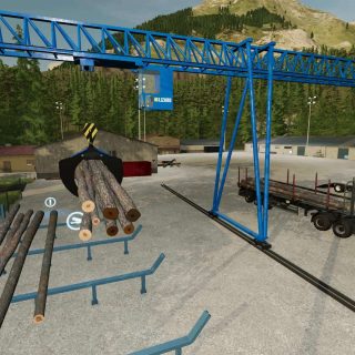 Wood Crane v1.1 FS22 - Farming Simulator 22 Mod | FS22 mod