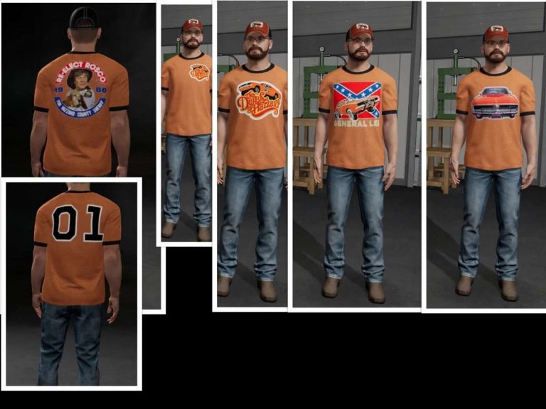 Dukes of Hazzard themed clothing pack v1.0 FS22 Mod | Farming Simulator ...