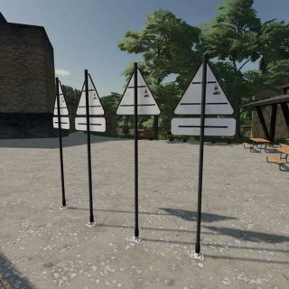 French Temporary Signs v1.0 FS22 Mod | Farming Simulator 22 Mod