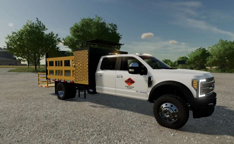 2018 F350 Traffic Control Truck v1.0 FS22 Mod | Farming Simulator 22 Mod