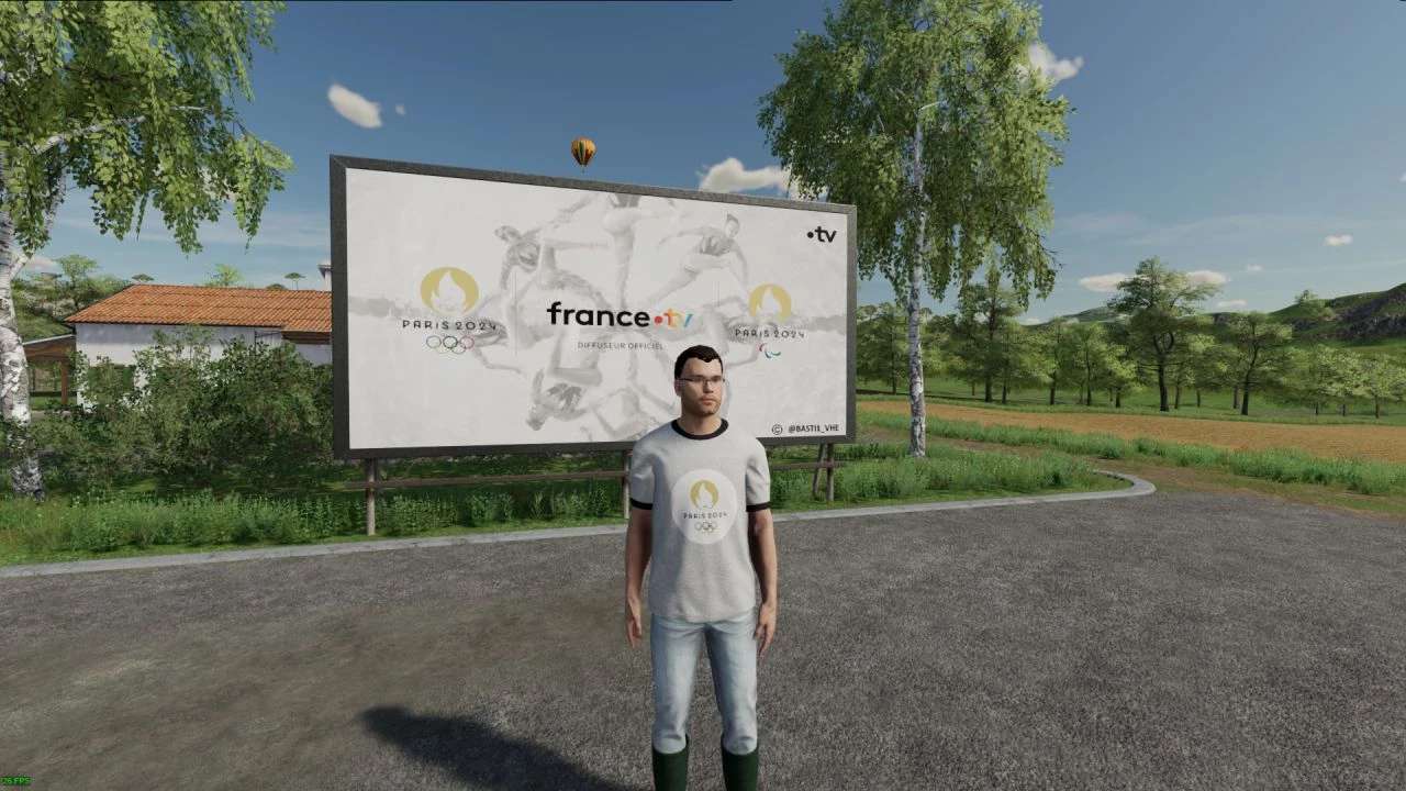 Tshirt J.O Paris 2024 v1.0 FS22 Farming Simulator 22 Mod FS22 mod