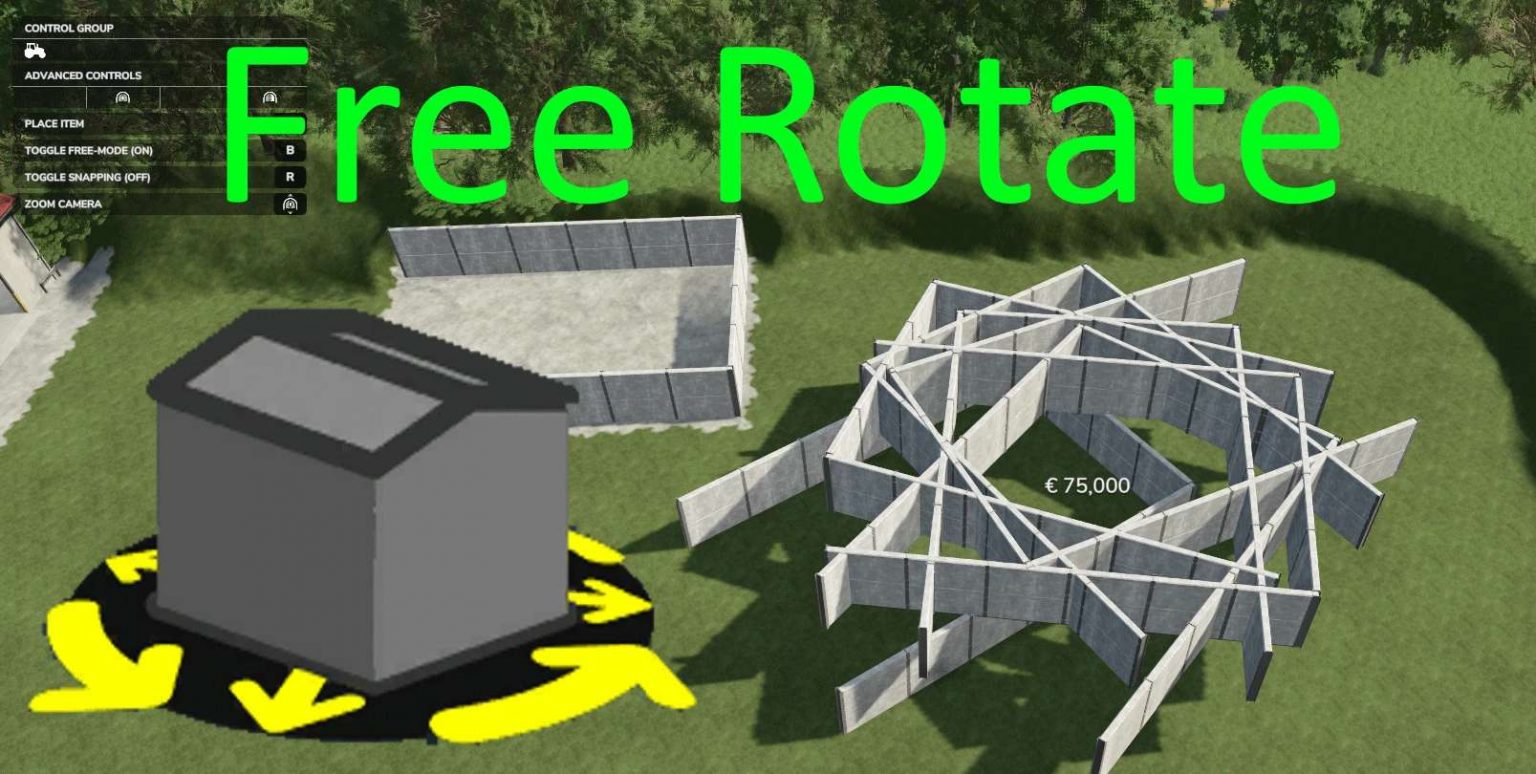 Freely Rotate Placeables v1.0.0.0 FS25 Mod | Farming Simulator 22 Mod