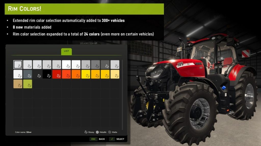 Enhanced Color Selection V1.1.0.0 FS25 Mod | Farming Simulator 22 Mod